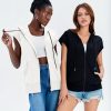 41EawmcaOAL.jpg Women's Sleeveless Zip Up Hoodies Casual Loose Fit Drawstring Sweatshirts Lightweight Jackets Vest with Pockets