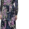 Women's Long Sleeve V-Neck Tie Waist Midi Dress
