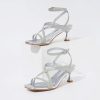 41GfdGY7HqL.jpg Women's Low Kitten Heels Sandals Dressy Strappy Heeled Sandals Open Square Toe Ankle Strap Summer Dress Party Shoes 2.4 Inch