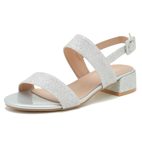 41Gn2VlfOeL.jpg Women's Open Toe Ankle Strap Low Block Chunky Heels Sandals Holiday Party Wedding Dress Pumps Shoes