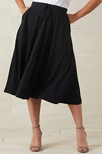 Women's 100% Organic Pima Cotton Midi Skirt with Pockets