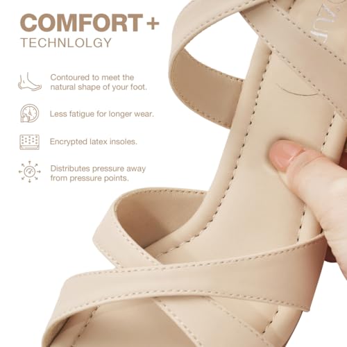 Womens Chunky Low Heels Comfortable Open Toe Ankle Strap Heeled Sandals Strappy Block Heels Dress Shoes for Wedding Bridal