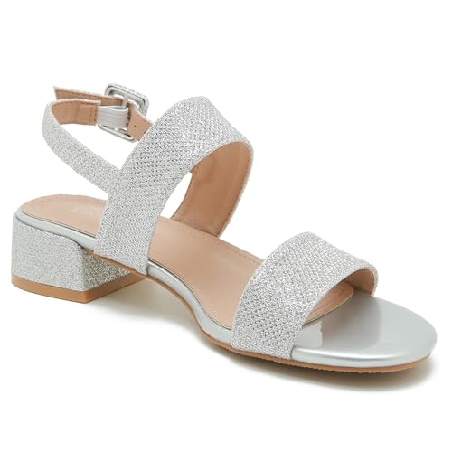 41IL5C9PKnL.jpg Women's Open Toe Ankle Strap Low Block Chunky Heels Sandals Holiday Party Wedding Dress Pumps Shoes