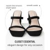 41J6xfRxoLL.jpg Stormi Heeled Sandals Women Dressy Summer Flat Mules- Square Toe Double Band Low Block Heel Sandals - Chunky Sandals for Women -