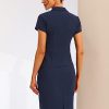 41JmQgY1sL.jpg Women's Business Skirt Suit Set Work Office Short Sleeve Blazer Jacket Pencil Skirt