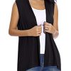 Women's Sleeveless Open Front Cardigan Vest Lightweight Cool Coat