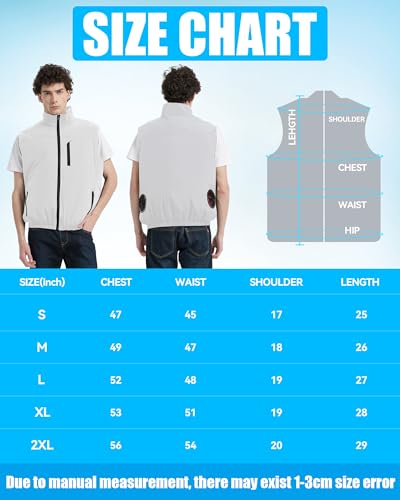 41KGU26Al9L.jpg Cooling Vest Jacket with 2 Fans - Men and Women 21V Air Conditioner Lightweight Vests, With 20000mAh Battery