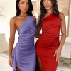 Satin Bridesmaid Dress for Wedding One Shoulder Mermaid Prom Dresses 2025 for Women Formal KF014