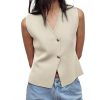 Sweater Vest Women Vest Tops Button Down Sleeveless Cute Vest 2025 Summer Spring Work Business Casual Outfits