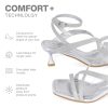 41McNoD3WEL.jpg Women's Low Kitten Heels Sandals Dressy Strappy Heeled Sandals Open Square Toe Ankle Strap Summer Dress Party Shoes 2.4 Inch