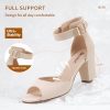 41NAvgAi8L.jpg Women's Candie-MI Peep Toe Low Block Heels Sandals Ankle Strap Comfy Chunky Wedding Dress Shoes