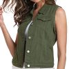 Women's Denim Vest, Sleeveless Jean Jacket (XS-XXL)