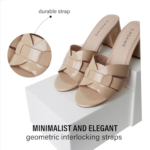 Nori Mules for Women - Leather Slip On Heeled Sandals