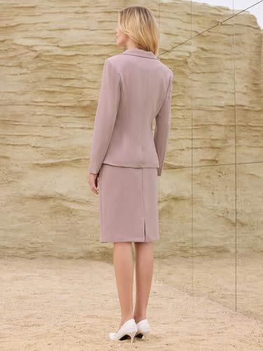 41TL2skxLFL.jpg Women's 2 Piece Skirt Suit Set 2025 Business Work Blazers and Pencil Skirts