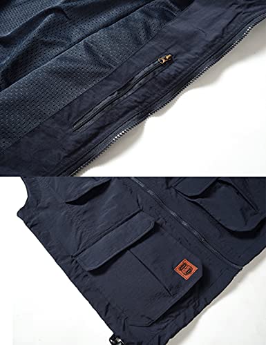 41TMhtYdLVS.jpg Men’s Fishing Vest Outdoor Work Quick-Dry Hunting Zip Reversible Travel Vest Jacket with Multi Pockets