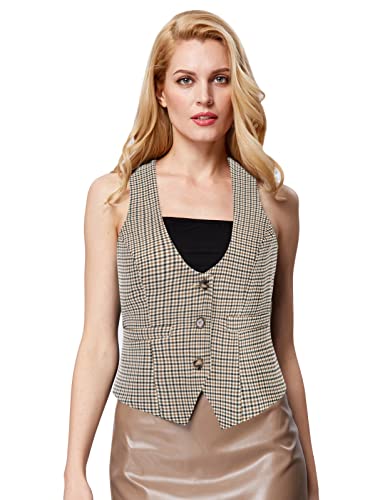 41UcZstf00L.jpg Womens Vest Top 2025 Trendy Academia Steampunk Waistcoat Racerback Vest Blazer(Runs Small, Suggest Size Up