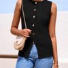 Women's Sweater Vest Button Down Summer Tank Tops 2025 Sleeveless Knit Vests Fashion Business Casual Outfits