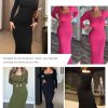 41YgIYxUT2L.jpg Long Sleeve Maxi Dress Bodycon Cocktail Dress Shapewear Tummy Control Fall Formal Dresses Built-in Bra