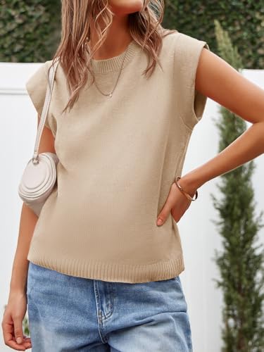 41Z3fJoaVoL.jpg Womens Cap Sleeve Sweater Vest Summer Casual Sleeveless Knit Tank Tops Loose Fit Crew Neck Shirts Pullover