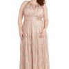 41Z4kHGDISL.jpg Women's Metallic Bloom Pleated Maxi Dress