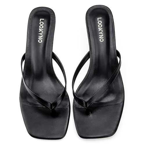 41ZTZ032e7L.jpg Kitten Heels Flip Flop Thong Sandals 2.5-Inch Low Heeled Square Open Toe Sandals for Women