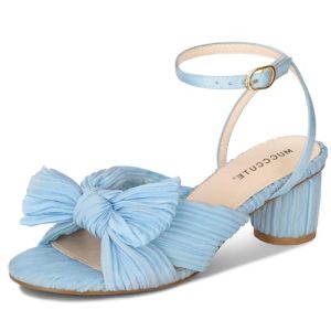 Women's Bow Knot Heeled Sandals Ankle Buckle Strap Chunky Heeled Open-toe Comfortable Wedding Party Fashion Heeled