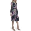 Women's Long Sleeve V-Neck Tie Waist Midi Dress