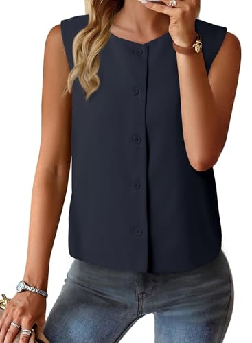 41aG0BBlPsL.jpg Vest for Women 2025 Button Down Sleeveless Blazer Suit Vest Cropped Waistcoat Spring Summer Casual Outfits