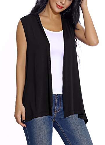 Women's Sleeveless Open Front Cardigan Vest Lightweight Cool Coat