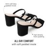 41clCpQOXzL.jpg Stormi Heeled Sandals Women Dressy Summer Flat Mules- Square Toe Double Band Low Block Heel Sandals - Chunky Sandals for Women -