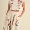 41fE3TcZiYL.jpg Women Floral Embroidery Dress Sleeveless 2 Piece Tank Top and Skirt Loose Fit Boho Dress