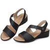 41j085pUz-L.jpg Women's Low Wedge Heel Sandals Dressy Summer Comfortable Ankle Strap Sandals Open Toe Causal Platform Shoes
