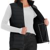 Women's Puffer Vest Lightweight Stand Collar Zip 4 Pockets Puffy Vests Sleeveless Quilted Padded Outerwear