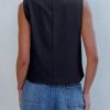 41l39fXBbJL.jpg Vest for Women 2025 Button Down Sleeveless Blazer Suit Vest Cropped Waistcoat Spring Summer Casual Outfits