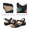 41lovvUF9OL.jpg Women's Low Wedge Heel Sandals Dressy Summer Comfortable Ankle Strap Sandals Open Toe Causal Platform Shoes