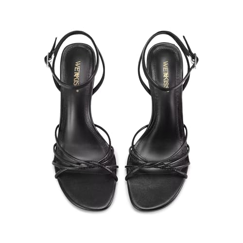 Womens Sandals Round Open Toe Kitten Heels Adjustable Ankle Strap Low Heels Heeled Sandals for Women Summer Dress Shoes Not