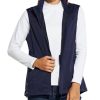 Women's Lightweight Vest Softshell Sleeveless Jacket Windproof Stand Collar with Zipper Pockets Running Hiking Golf