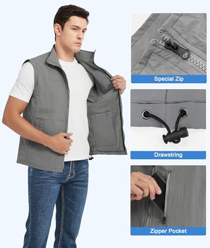 Cooling Vest for Men Hot Weather Ice Vest with 24pcs Ice Packs Lightweight & Breathable Outdoor Work Everyday Active