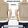 Men's Fishing Vest Lightweight Safari Travel Vest Utility Cargo Vest with Multi Pockets