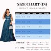 41niZiUnIvL.jpg Plus Size Formal Dresses for Women with Embroidery Sequin and V-Neck, A-Line Maxi Dress for Wedding and Cocktail