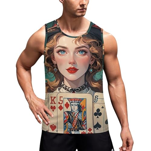 41nuaf4IyJL.jpg Ladies' Poker Cards Mens Tank Tops Summer Beach Tanktop, Sleeveless Gym Workout T-Shirt Breathable Fit Vests