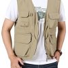 Men's Fishing Vest Lightweight Safari Travel Vest Utility Cargo Vest with Multi Pockets