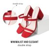 Silver Dressy Women's Heeled Sandals - Size 0, Medium Width, 3 Inch Block Heel, Double Strap, Faux Leather, Open Toe, Slingback