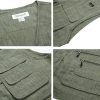 Men's Summer Casual Fishing Photography Vest Multiple Pockets Outdoor Waistcoat Jacket (Large, Denim Blue)