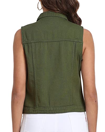 Women's Denim Vest, Sleeveless Jean Jacket (XS-XXL)