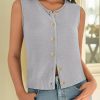 41sRzkLXlKL.jpg Womens Sweater Vest 2025 Summer Trendy Sleeveless Knit Button Down Tank Tops Casual Cardigan