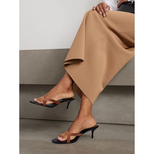 Kitten Heels for Women Single Strap Low Heel Open Toe Mule Shoes Non Slip Sandals