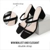 41sxppYagvL.jpg Stormi Heeled Sandals Women Dressy Summer Flat Mules- Square Toe Double Band Low Block Heel Sandals - Chunky Sandals for Women -