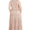 41tg4M-jp5L.jpg Women's Metallic Bloom Pleated Maxi Dress