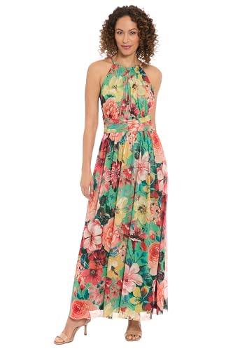 41uaIzRmvJL.jpg Sleeveless Maxi Floral Women-Halter Neck Pleated Summer Long Dress for Special Occasions